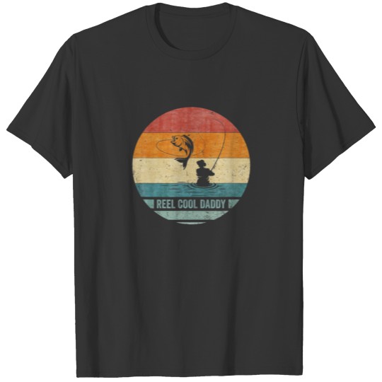 Vintage Retro Reel Cool Daddy Cool Fishing Silhoue T-shirt