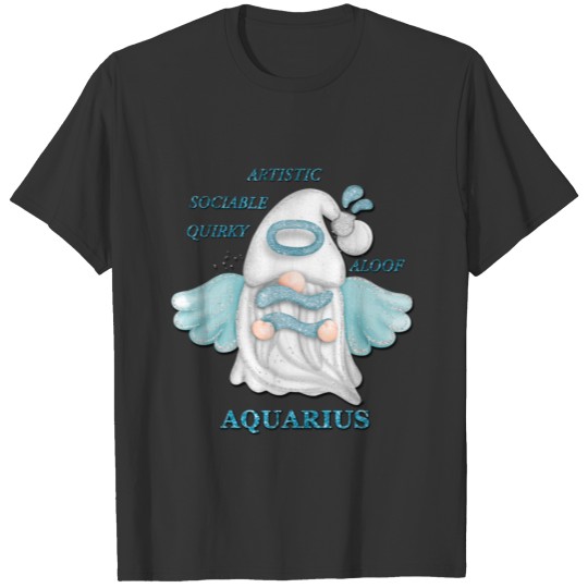 Cute Aquarius Gnome Zodiac Sign T-shirt