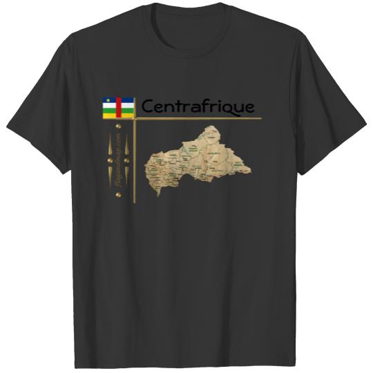 Centrafrique Map + Flag + Title T-shirt