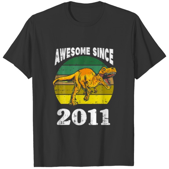 Dinosaur Rex Awesome Since 2011 11Th Birthday 11 Y T-shirt