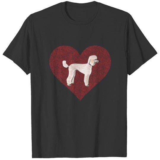 Poodle Valentines Day Dog Love Fingerprint T-shirt