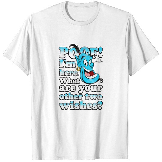 Disney Aladdin Genie POOF! 2 Wishes Gradient Text Portrait T-Shirt