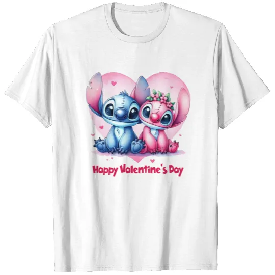 Lilo And Stitch , Happ Valentine Stitch Angel , Lilo and Stitch , Disney Family T-Shirts