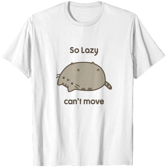 Pusheen The Cat So Lazy T-Shirt Grey Licensed