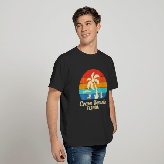 Womens Cocoa Beach Florida Vintage Sunset Tropical Summer  gifts T-Shirts
