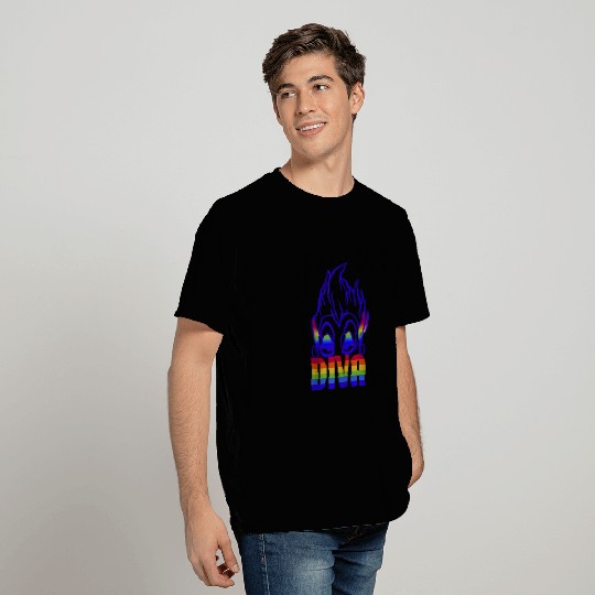 Disney Villains Ursula Rainbow Diva Face T-Shirts