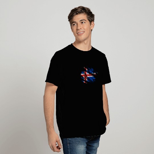 Iceland Ripped Flag T-shirt