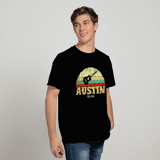 Retro Austin Texas Guitar T Shirt