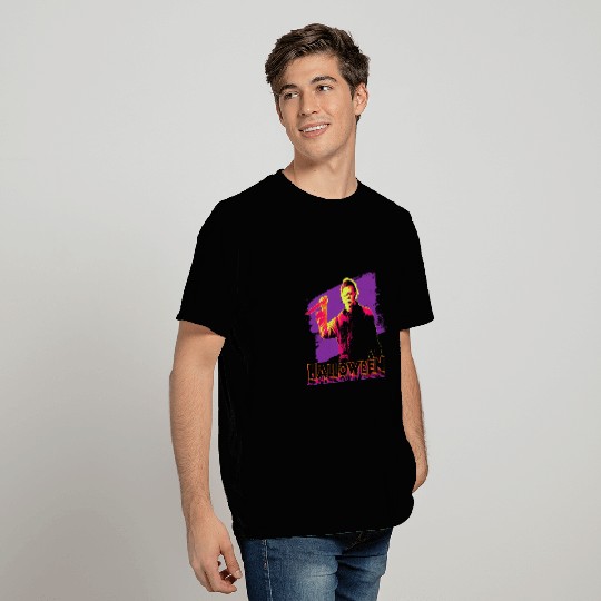 Halloween Michael Myers Neon Portrait T-Shirts
