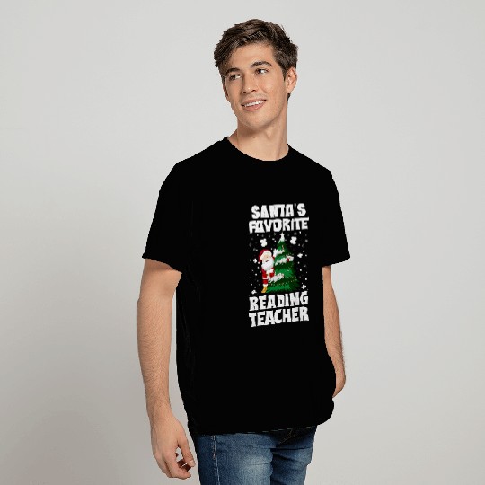 Book Fun Santas Favorite Reading Teacher xmass School Staff Lover T-Shirts