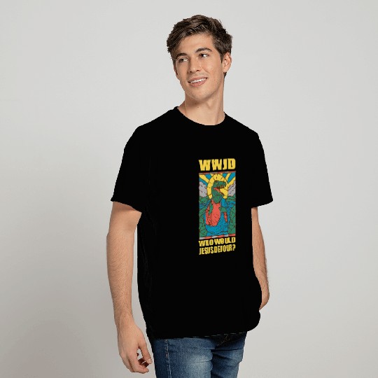 Dinosaur Pet WWJD Who Would Jesus Devour a Jesus Trex T-Shirts