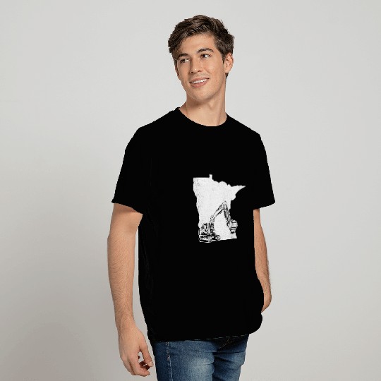 Excavator Fun cool minnesota map art graphic theme T-Shirts