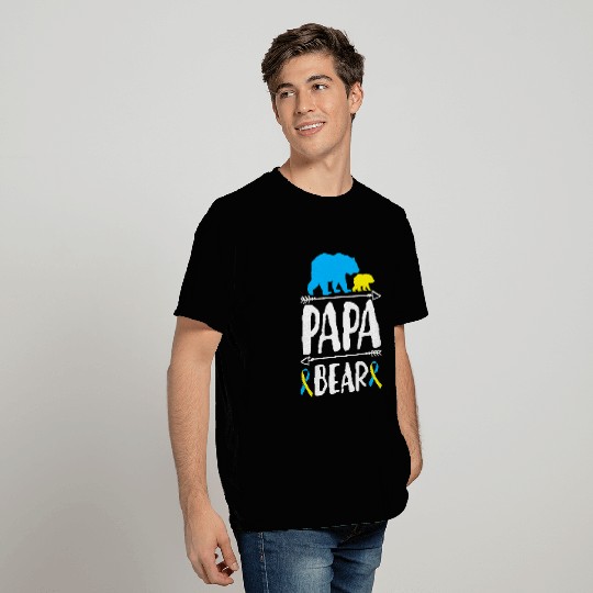 Bear Pet Mens Papa Bear Down Syndromes Awareness Proud Dad T-Shirts