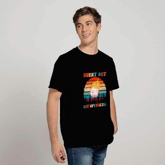 Burnt Out But Optimistic Funny Marshmallow Retro Camping 4 T-Shirts