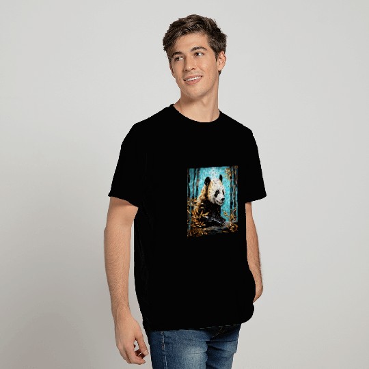 Panda Pet Aurora Essence Kintsugi Panda in Bamboo Tapestry T-Shirts