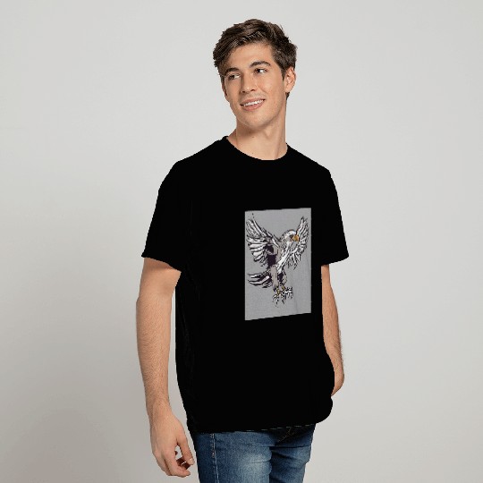 Sky Hunter Threatening Hawk Cartoon Art T-Shirts