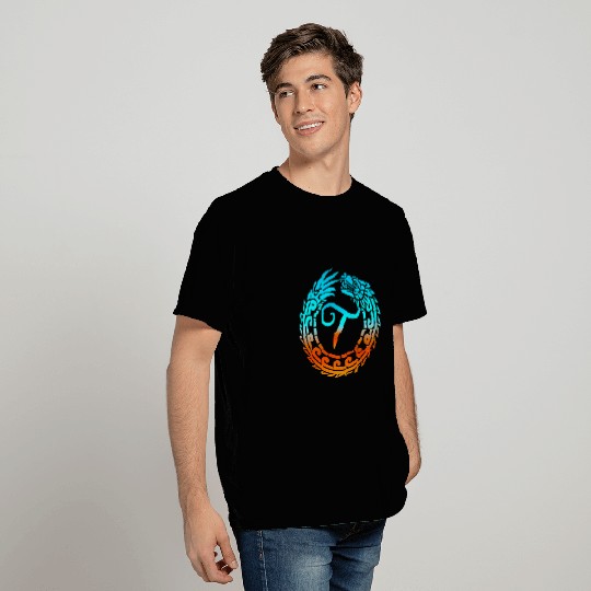 Dragon Pet Tribal Dragon Initial Letter T Monogram Boho T-Shirts