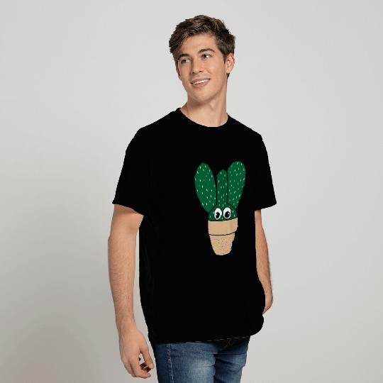 Bunny Ears Cactus In Dotted Terracotta Pot T-Shirts