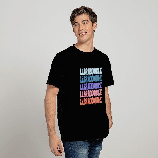 Funny Modern Repeated Text Design Labradoodle T-Shirts