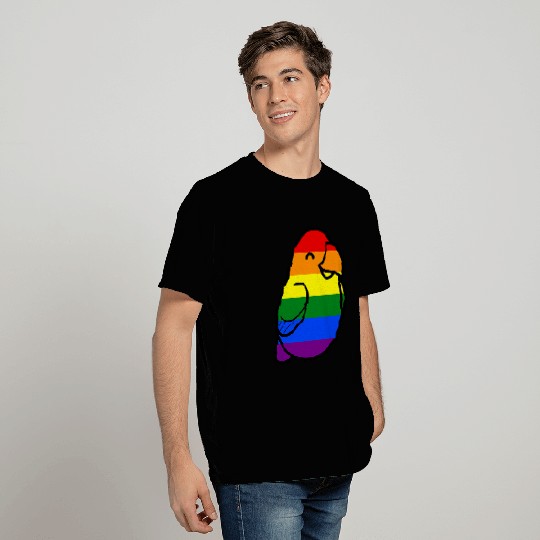 Too Many Birds Rainbow Pride Parrot Pattern T-Shirts