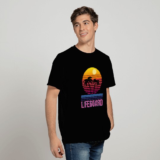 Lifeguard Retro Palm Tree Swimming Beach Summer T-Shirts