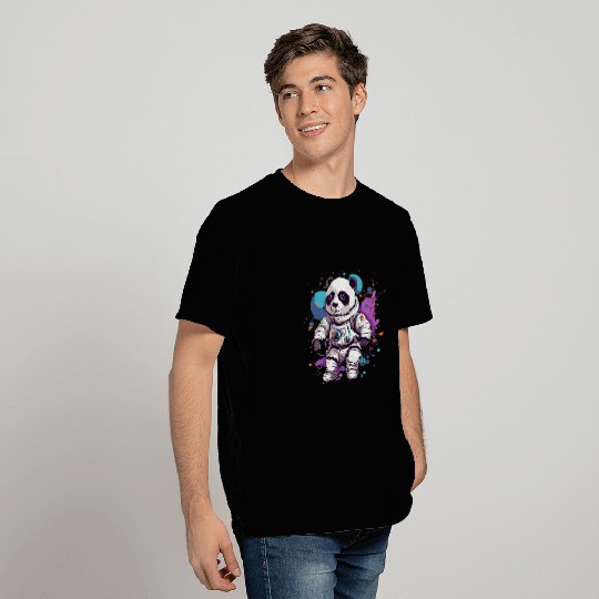 Panda Astronaut Floating Through Outer Space Pandas 2 T-Shirts