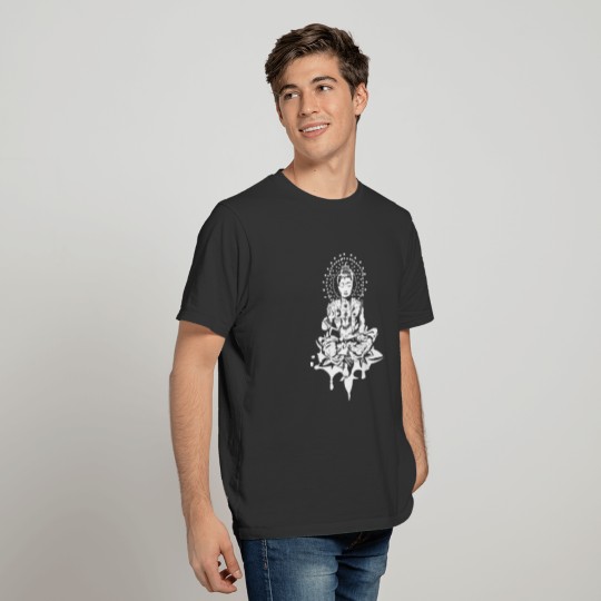 Buddha in the lotus position - White- T Shirts