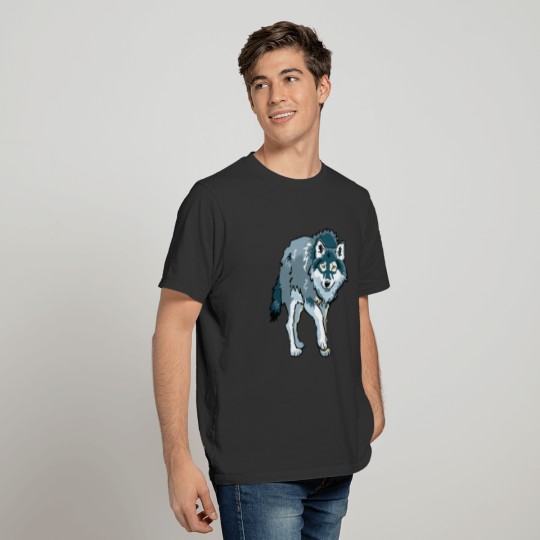 Blue wolf wild animal T Shirts