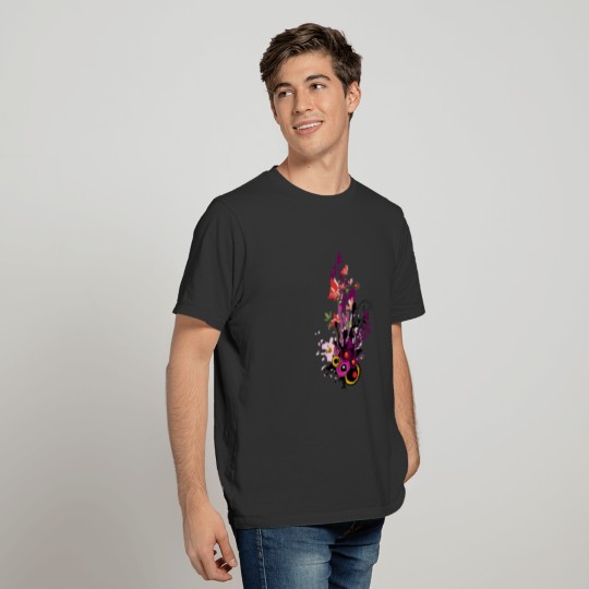Colorful floral tree design T-shirt