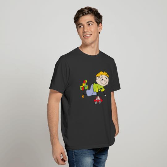 Cartoon child playing with toys T-shirt