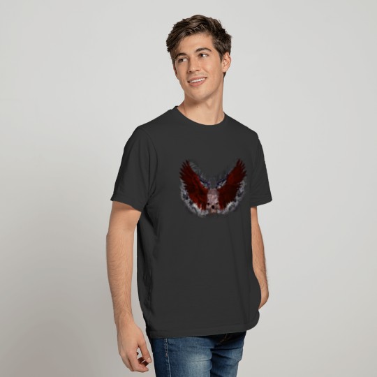Skull and Wings on Tribal T-shirt