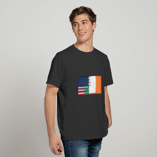 Irish American Half Ireland Half America Flag T-shirt