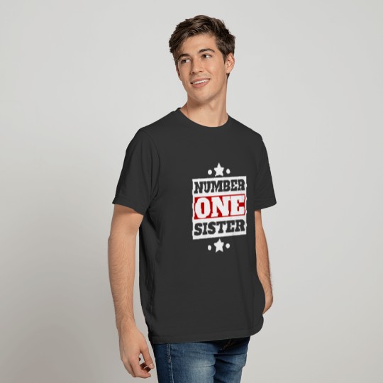Number One Sister Retro Style Family T Shirts