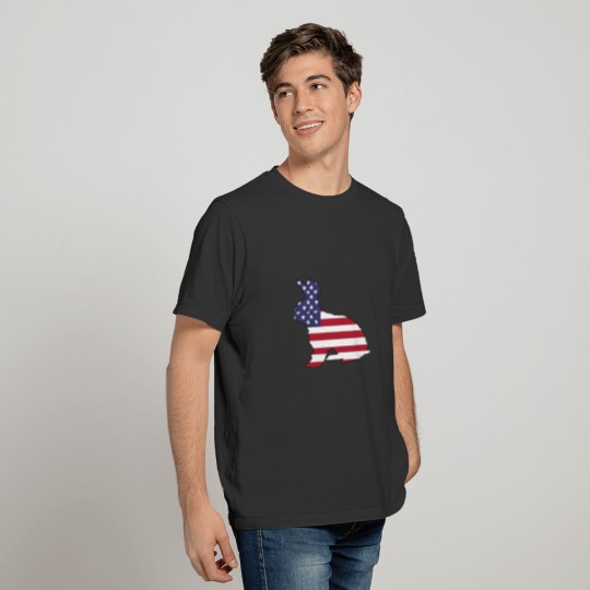 American Flag - Rabbit T-shirt