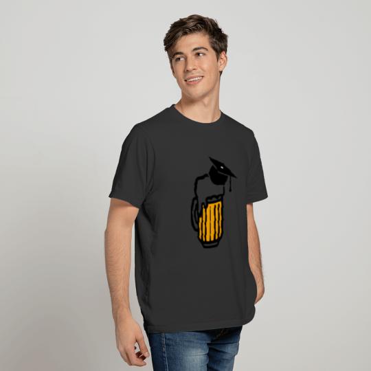 beer with a graduation hat or mortarboard T-shirt