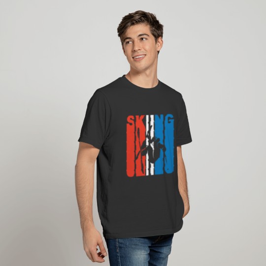 Red White And Blue Skiing T-shirt