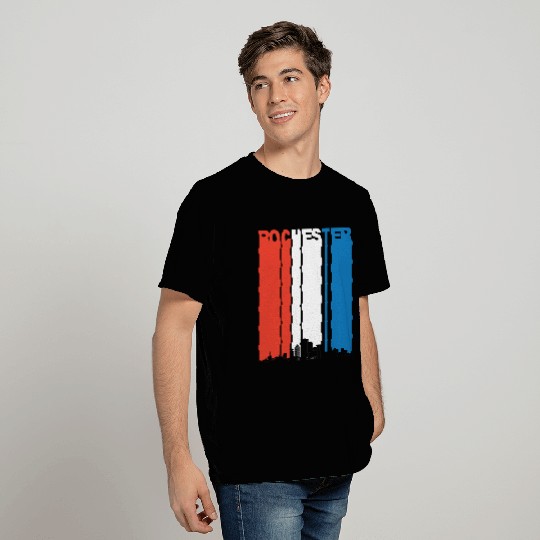 Red White And Blue Rochester New York Skyline T Shirts