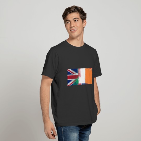 British Irish Half Ireland Half UK Flag T-shirt