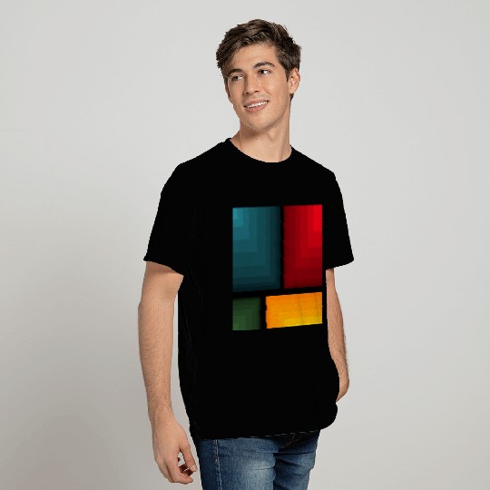 Blue Red Yellow Green Abstract T Shirts