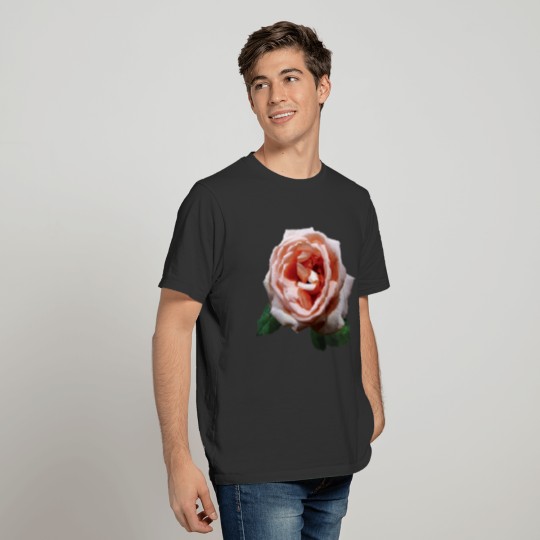Delicate Peach-Colored Rose T-shirt