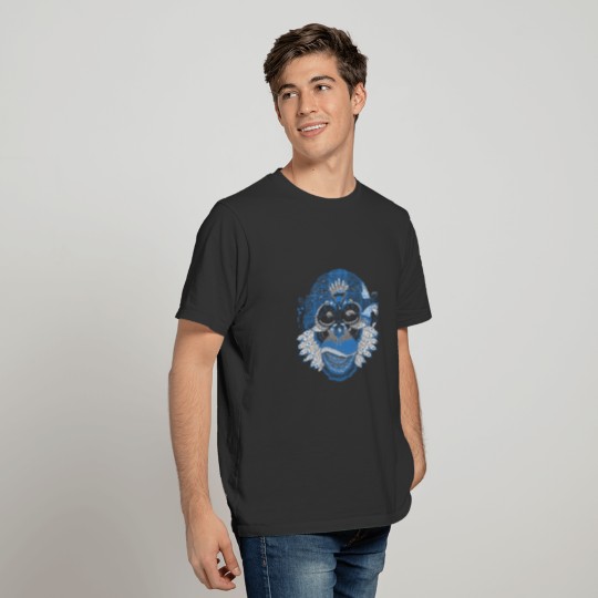 Blue Monkey Face Art T Shirts
