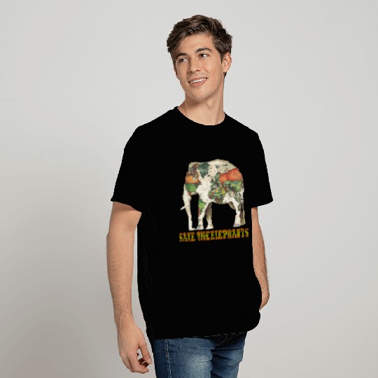 Save The Elephants World Map T Shirts
