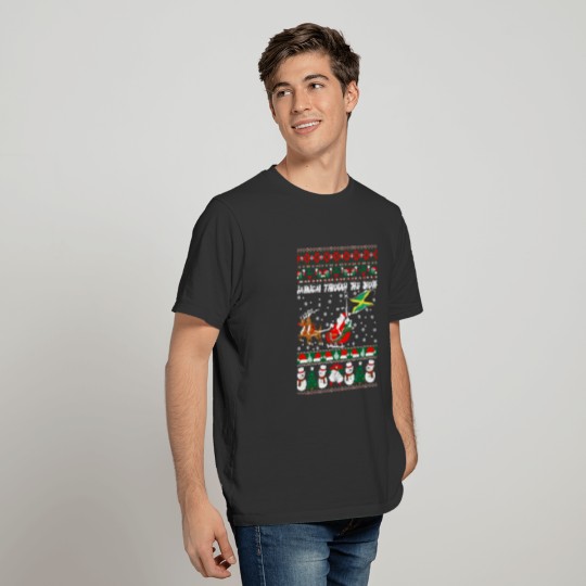 Jamaican Through The Snow Ugly Christmas Sweater T-shirt