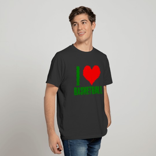 GIFT - I LOVE BASKETBALL GREEN 2 T-shirt