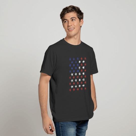 Red White And Blue Stars Flag USA America patrioti T-shirt