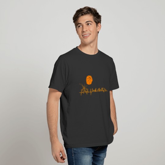 Shop Heartbeats Basketball Sports Design T-shirt