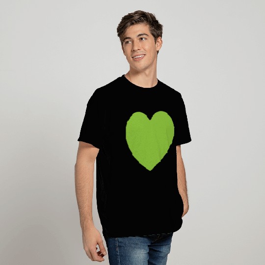 Light Green Heart T Shirts