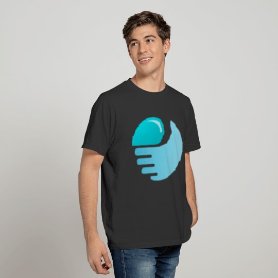 water and hand T-shirt