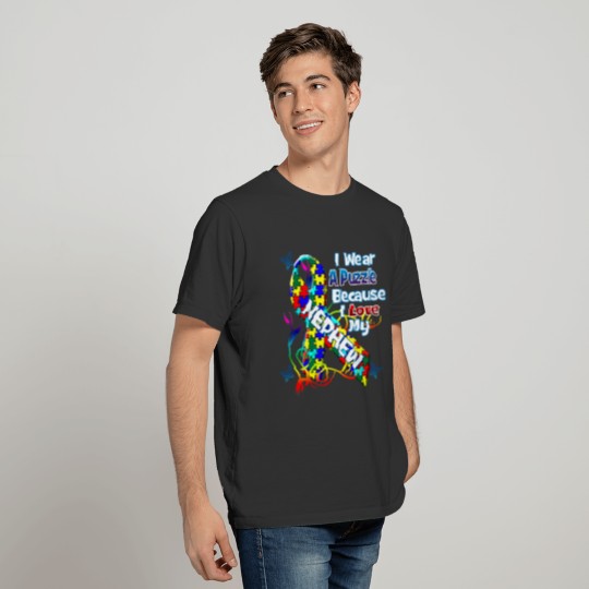 Autism Awareness I Wear A Puzzle For My Nephew T-shirt