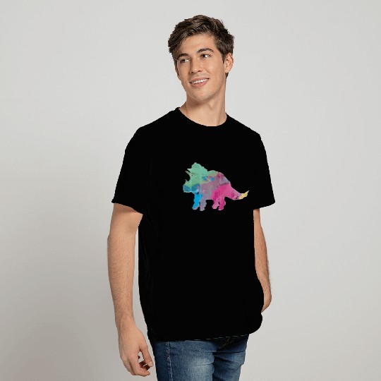Triceratops color dinosaur T Shirts